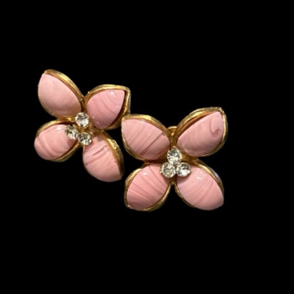 Vintage Paste & Rhinestone Screw-back Earrings - Picture 8 of 8